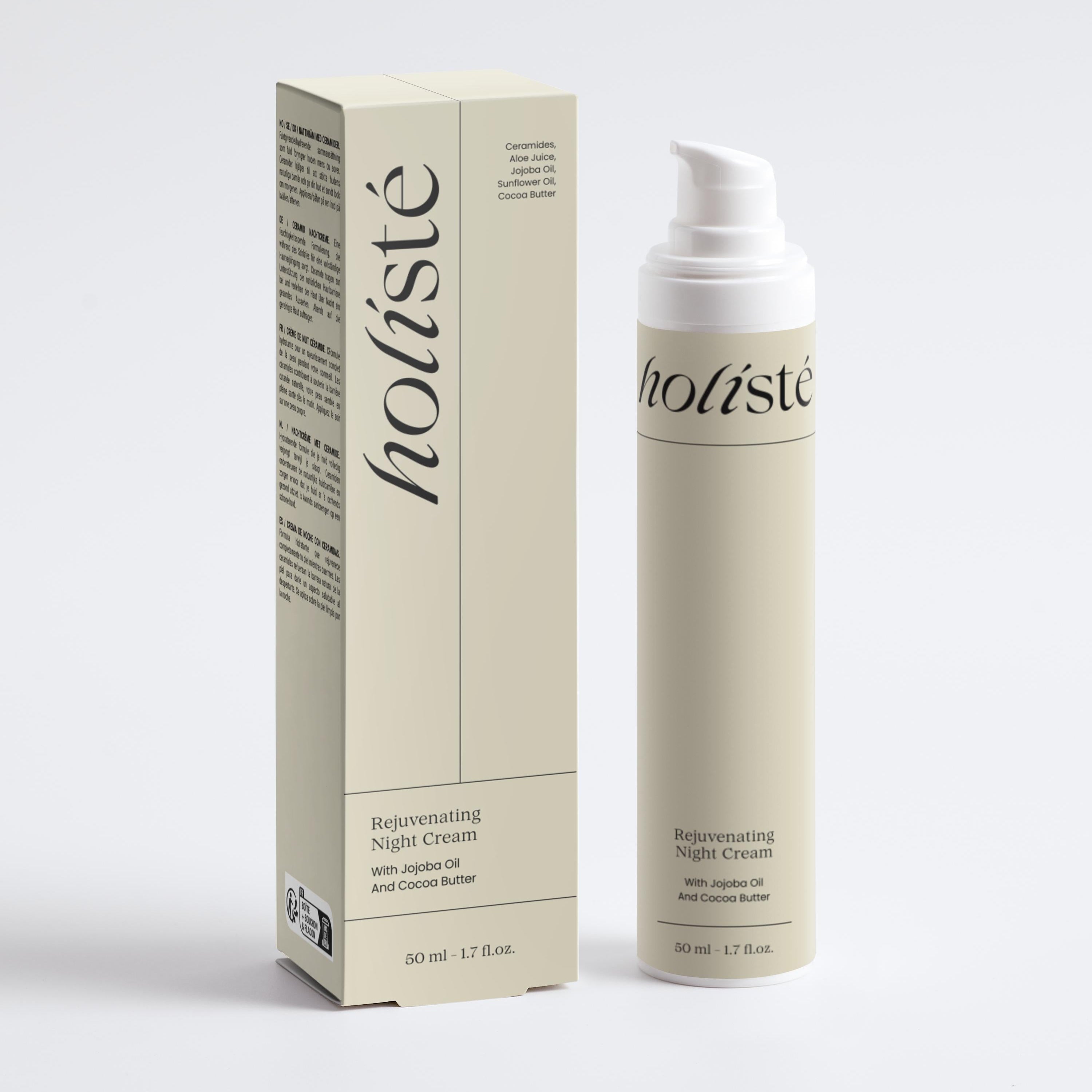Rejuvenating night cream with jojoba oil and cocoa butter