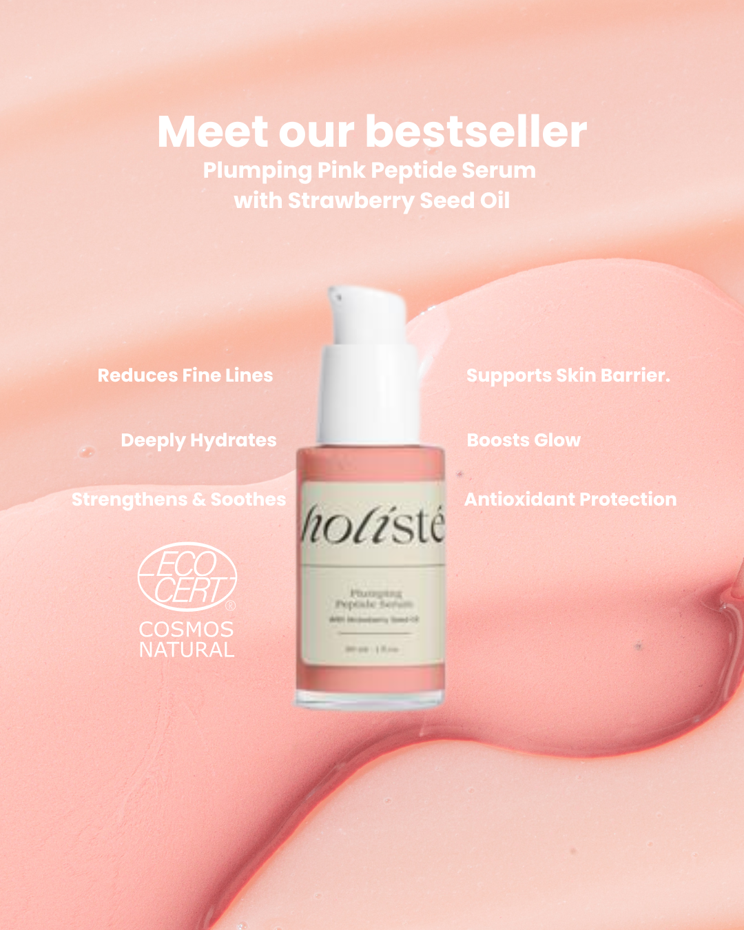 Plumping peptide serum with strawberry seed oil
